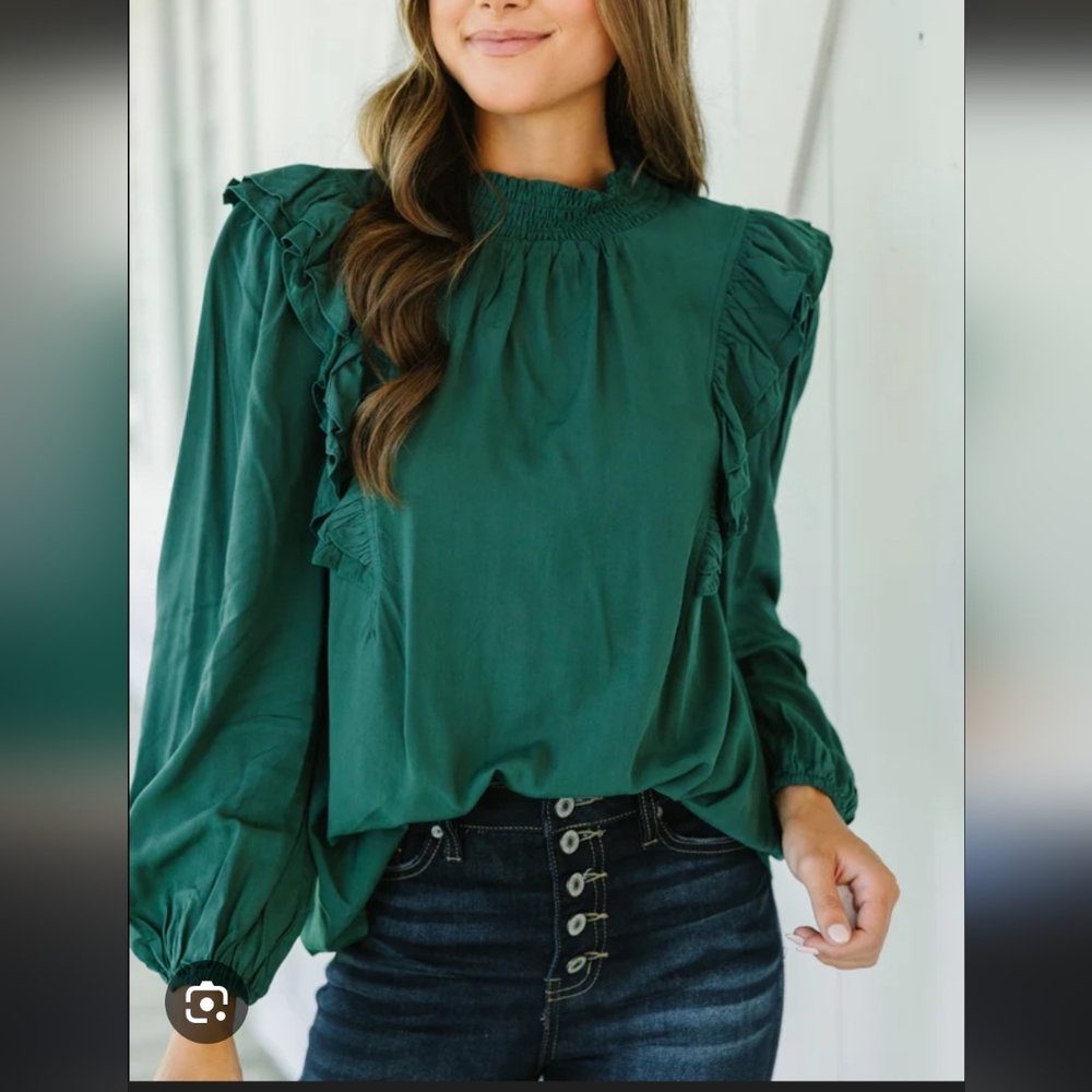 Women's Ruffled Blouse - Pink - Picture 6 of 6